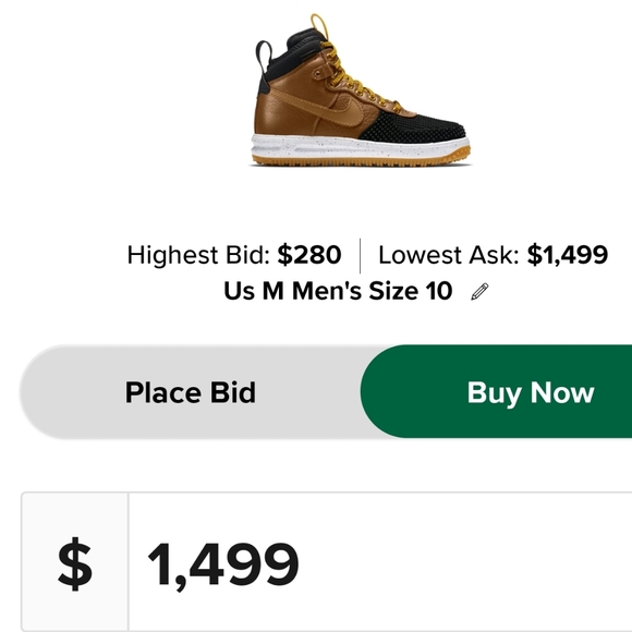 Nike Lunar Force 1 Duckboots Size 10 Mens Deadstock, OG - Picture 2 of 16